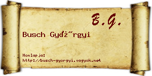 Busch Györgyi névjegykártya